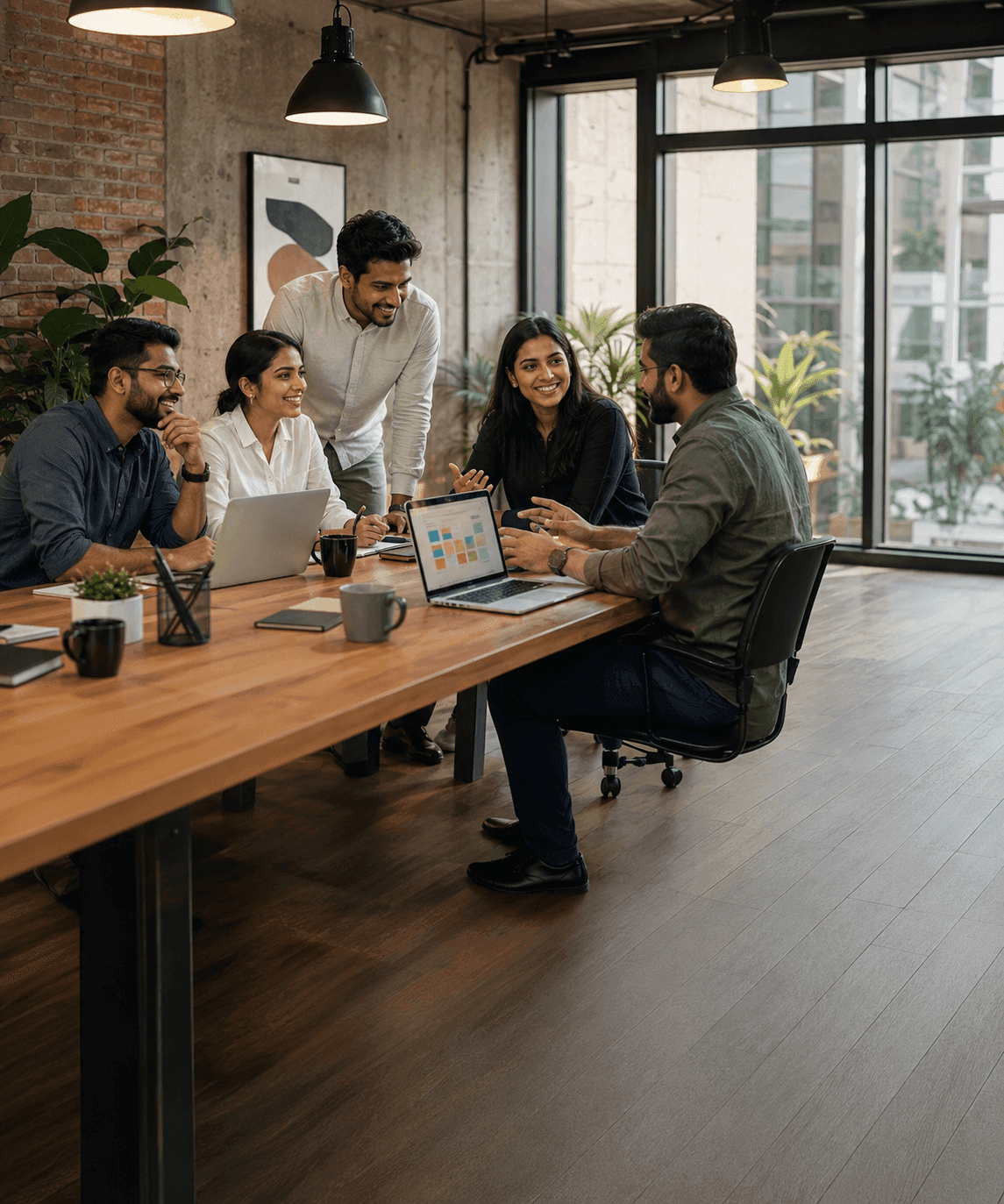 Startup team collaborating in an office